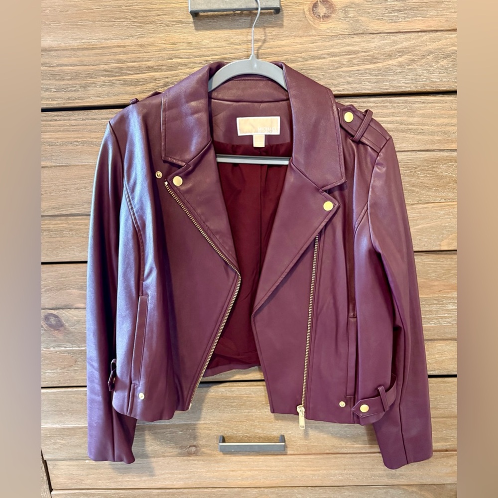Michael Kors Women's burgundy Leather Jacket